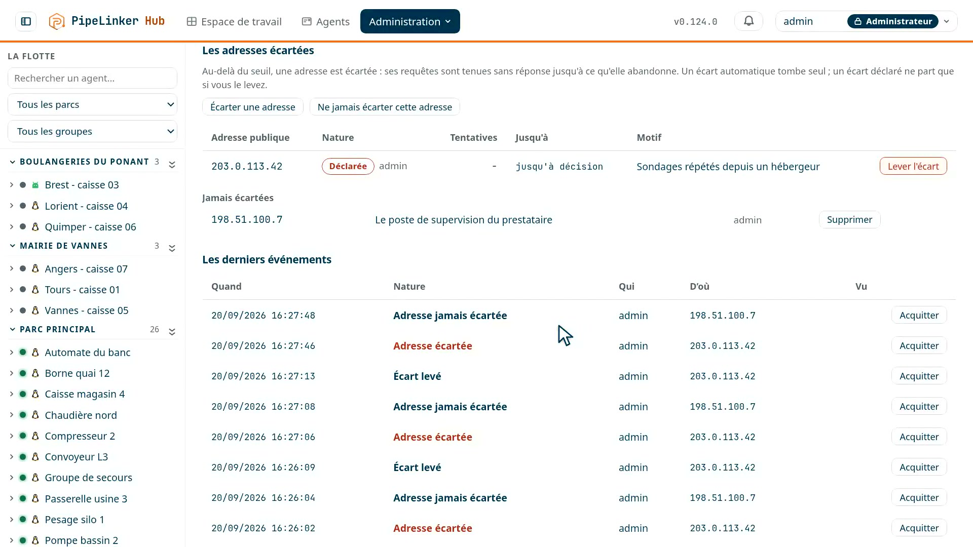 Une adresse écartée sur seuil